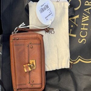 Chloe Brown Wallet with Gold Accents